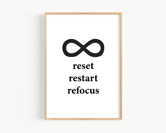 reset, restart, refocus