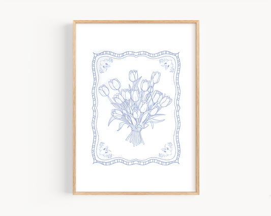 Vintage Flower Drawing